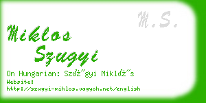 miklos szugyi business card